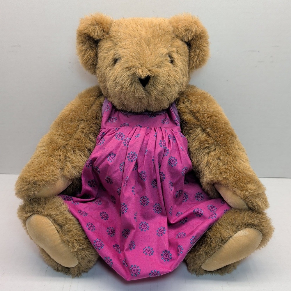 Vermont Teddy Bear Gender Reveal Plush Pink Dress Pregnancy Announcement Brown